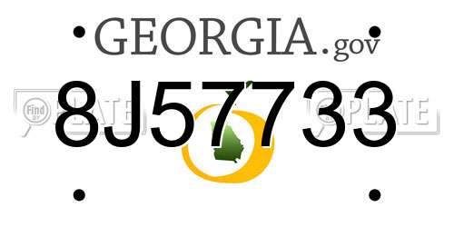 8J57733 Georgia License Plate