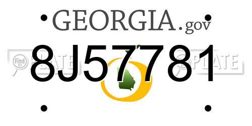 8J57781 Georgia License Plate