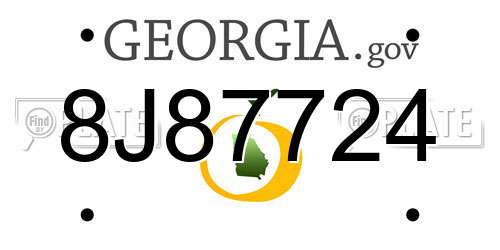 8J87724 Georgia License Plate