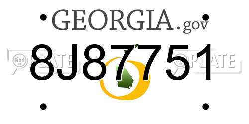8J87751 Georgia License Plate