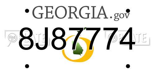 8J87774 Georgia License Plate