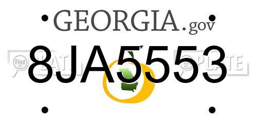 8JA5553 Georgia License Plate