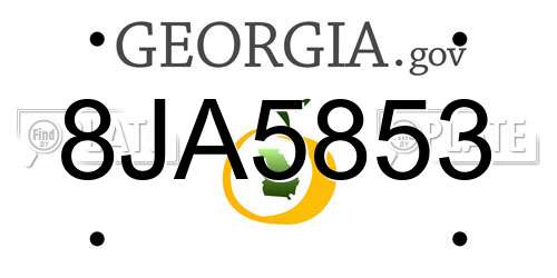 8JA5853 Georgia License Plate