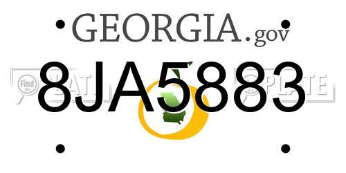 8JA5883 Georgia License Plate