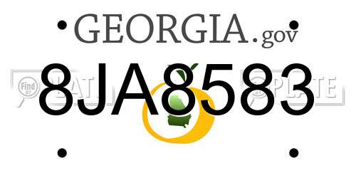 8JA8583 Georgia License Plate