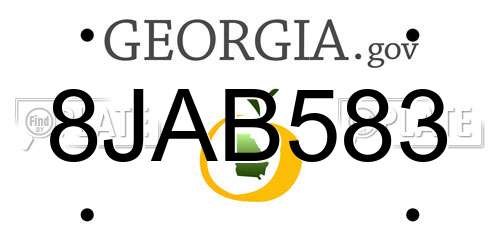 8JAB583 Georgia License Plate