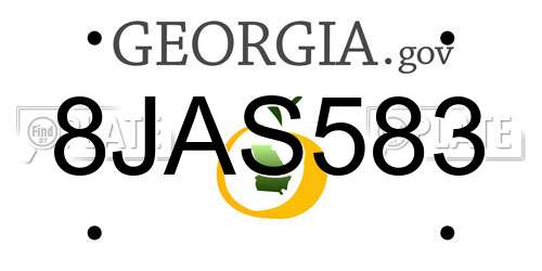 8JAS583 Georgia License Plate