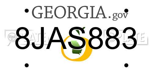 8JAS883 Georgia License Plate