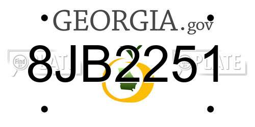 8JB2251 Georgia License Plate