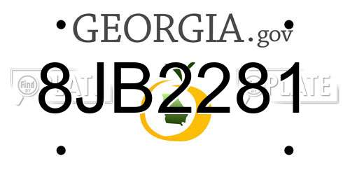 8JB2281 Georgia License Plate