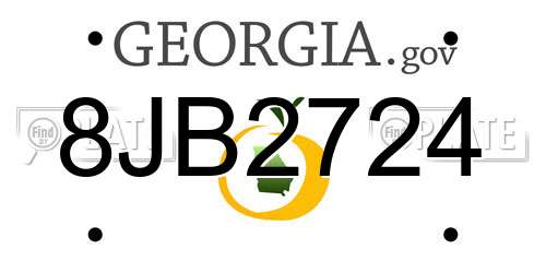 8JB2724 Georgia License Plate