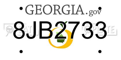 8JB2733 Georgia License Plate