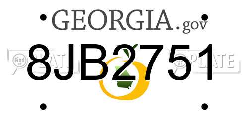 8JB2751 Georgia License Plate