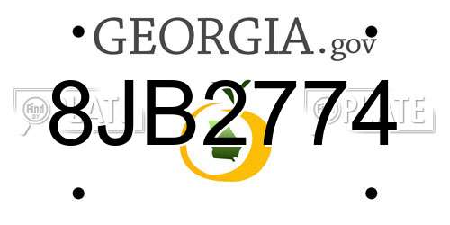8JB2774 Georgia License Plate