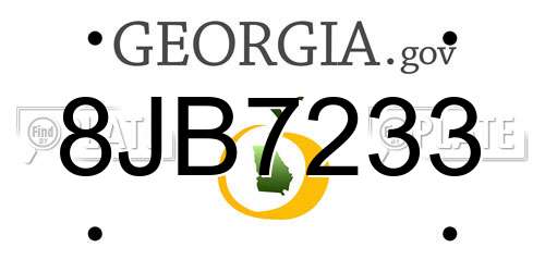 8JB7233 Georgia License Plate