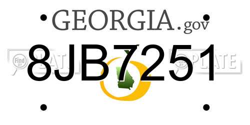 8JB7251 Georgia License Plate