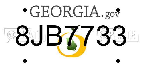 8JB7733 Georgia License Plate