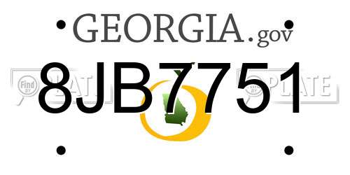 8JB7751 Georgia License Plate
