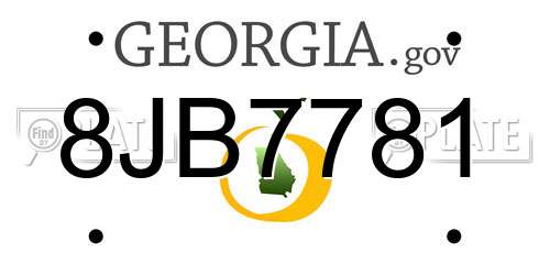 8JB7781 Georgia License Plate