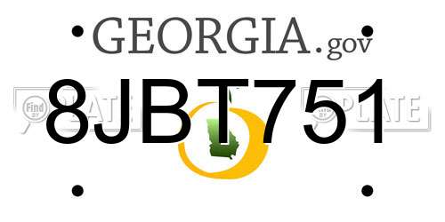 8JBT751 Georgia License Plate