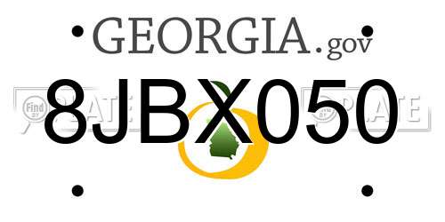 8JBX050 Georgia License Plate