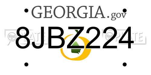 8JBZ224 Georgia License Plate