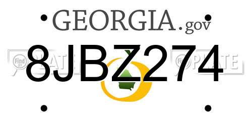 8JBZ274 Georgia License Plate