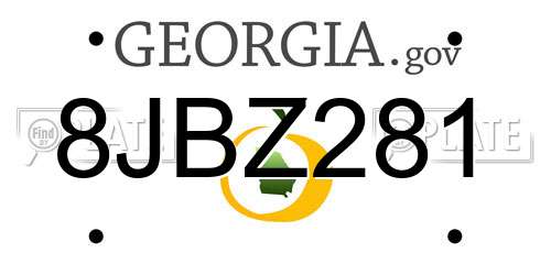 8JBZ281 Georgia License Plate