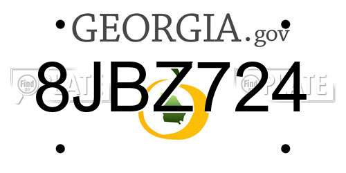 8JBZ724 Georgia License Plate