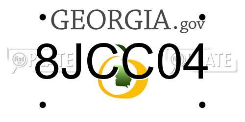 8JCC04 Georgia License Plate