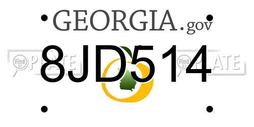 8JD514 Georgia License Plate