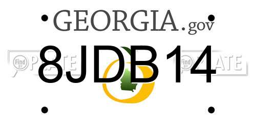 8JDB14 Georgia License Plate