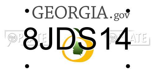 8JDS14 Georgia License Plate