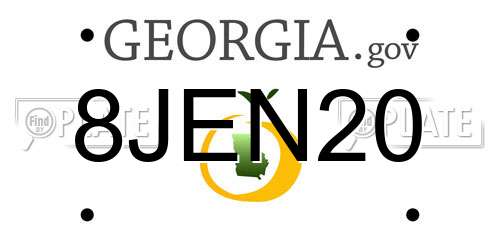 8JEN20 Georgia License Plate