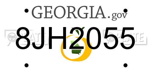 8JH2055 Georgia License Plate