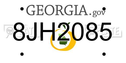 8JH2085 Georgia License Plate