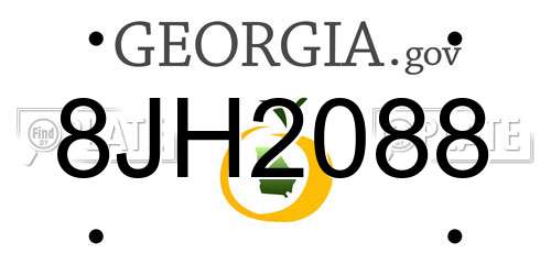8JH2088 Georgia License Plate