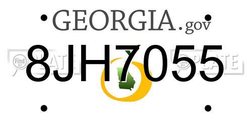 8JH7055 Georgia License Plate