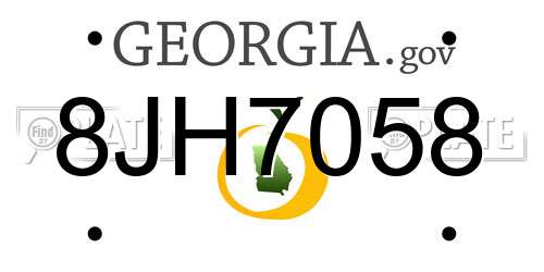 8JH7058 Georgia License Plate
