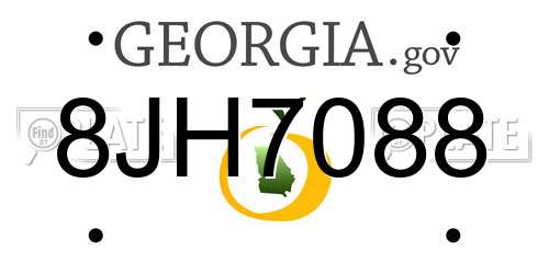 8JH7088 Georgia License Plate