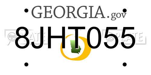 8JHT055 Georgia License Plate