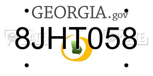 8JHT058 Georgia License Plate