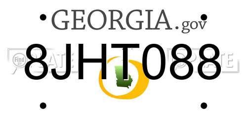 8JHT088 Georgia License Plate