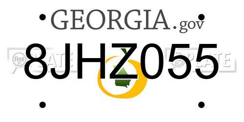 8JHZ055 Georgia License Plate
