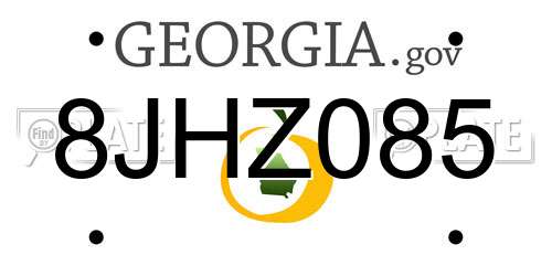 8JHZ085 Georgia License Plate