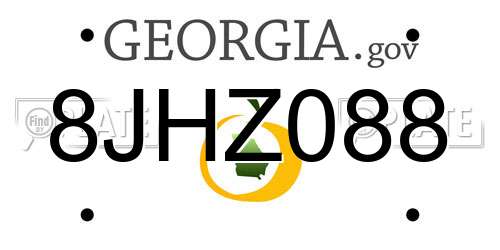 8JHZ088 Georgia License Plate