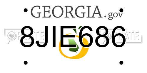 8JIE686 Georgia License Plate