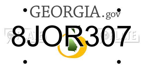 8JOR307 Georgia License Plate