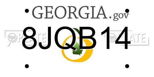 8JQB14 Georgia License Plate