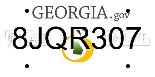 8JQR307 Georgia License Plate
